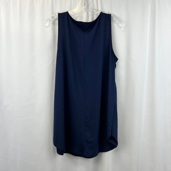 Color Alien Women’s Scoop Neck Tank Top Navy/Leopard Print Size Large - Picture 5 of 6